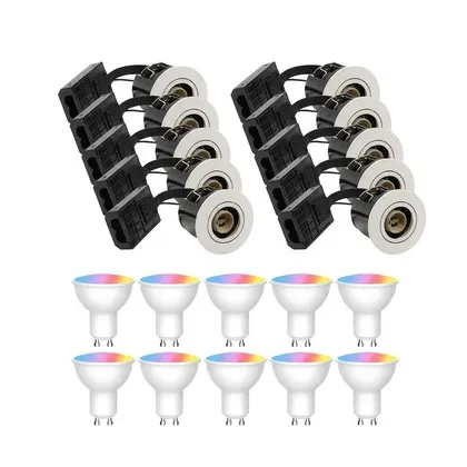 10 stk Wifi downlight Inno88 med smart home GU10-pærer